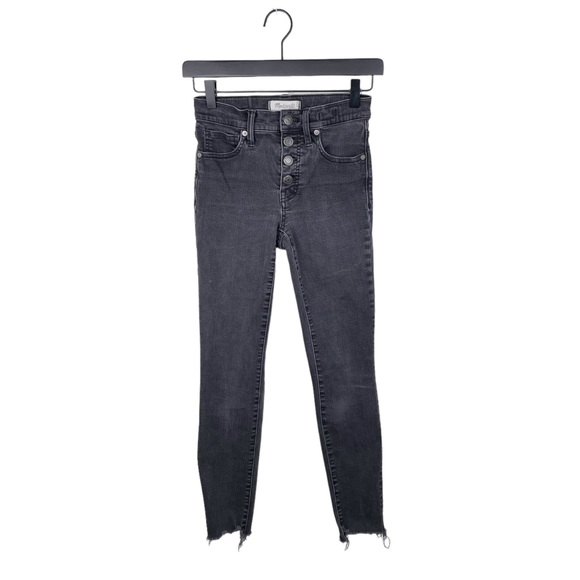 Madewell 9" High-Rise Skinny Jeans in Berkeley Black Button Fly H3026 Size 25 - Picture 2 of 12